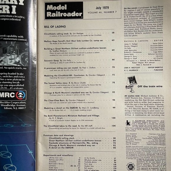 Model Railroader Magazine Back Issue October 1979 Vol 46 No 10 Cecil Mining Co u - Picture 3 of 7
